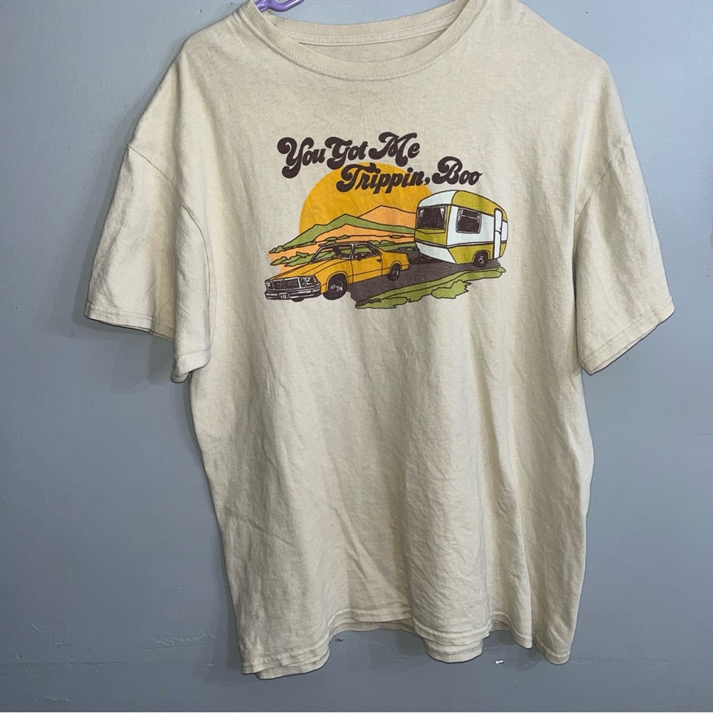 Threadless Cream Tee with Camper Graphic
